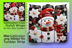 3D Snowman Tumbler Wrap for Festive Moments Product Image 1
