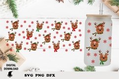 Christmas Can glass, Christmas Deer, Winter, full wrap Product Image 1