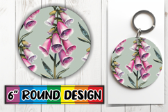 Unique Sublimation Round Ornaments, Flower Pattern Product Image 1