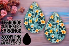 Tropical Blossom Bonanza PNG Teardrop Earring Design Product Image 1
