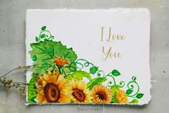 Watercolor Bouquet of Sunflowers Summer.Watercolor Clipart. Product Image 3