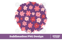 Retro Flowers Background Png Floral Paper Sublimation Bundle Product Image 3