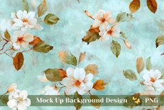 Watercolor Flowers Background Mockup, Floral Background Product Image 1