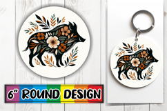 Timeless Keychain Round Style, Flower Animals Product Image 1
