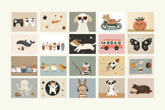 Neutral Kids Wall Art Nursery Printable Posters Cute Product Image 6