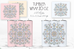 Cute pastel floral tiles straight tumbler 20oz wrap designs Product Image 1