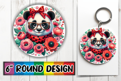 Whimsical Circle Keychain Sublimation PNG, Cute Animals Product Image 1