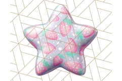 Cute Puffy Star Clipart PNG, 3D Glossy Pastel Stars Clip Art Product Image 5