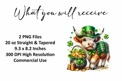 Highland Cow St Patrick’s Day Tumbler Wrap Sublimation Product Image 2
