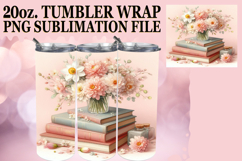 BLISSFUL MEMORIES 20oz TUMBLER WRAP, Book and flower Product Image 1