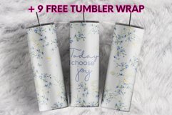 Today Ichoose Joy Blue Wildflowers Bleach 20 oz tumbler wrap Product Image 1