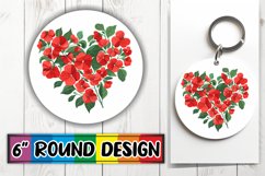 Round Design Heart of Flowers for Sublimation PNG Product Image 1