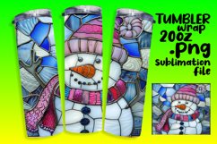 3D Snowman Christmas Tumbler Wrap Pattern Product Image 1