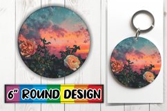 Vibrant Retro Floral Keychain &amp; Coaster Variety Product Image 1