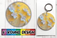 Blossoming Floral Sparkle Sublimation Circle: Keychain, Coas Product Image 1