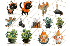 Vintage Halloween PNG Clipart, 1950s Retro Graphics Clip Art Product Image 2