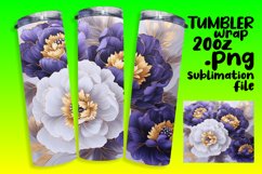 Custom 20oz Tumbler Wrap Download , 3D Flower Product Image 1