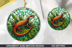 Chameleon Stained Glass Ornament PNG, Digital Download File Product Image 1