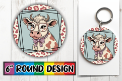 Sweet Circle Coasters Design, Cute Cow Product Image 1