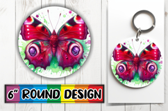 Whimsical Circle Keychain Design, Butterfly Product Image 1