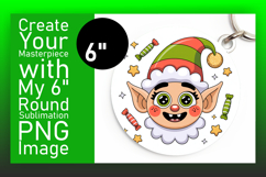 Whimsical Keychain Circle Design PNG , Cute Christmas Product Image 1