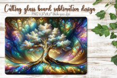 Fantasy Rainbow Tree glass kitchen cutting board design Product Image 1