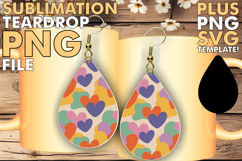 RADIANT teardrop EARRINGS PNG, Valentine's Pattern Product Image 1
