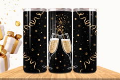 Festive Happy New Year Tumbler Wrap 2026: 20oz Skinny Tumble Product Image 1
