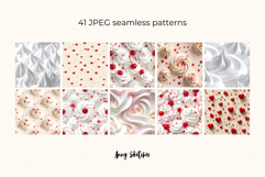 Cream and Cherry Digital Paper Kit Rococo Patterns Product Image 4