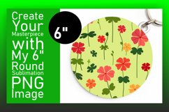Sublimation Circle Design Keychain Spring Boho Blooms PNG Product Image 1