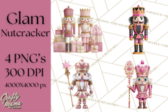 Pink and Black Glam Nutcracker Clipart PNG Product Image 1