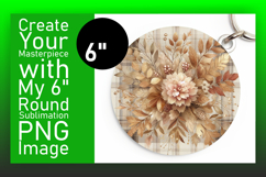 Bright Round Design Keychain Template , Autumn Flower Product Image 1