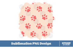 American 4th of July Cat Dog Paw Background Png Sublimation Product Image 1