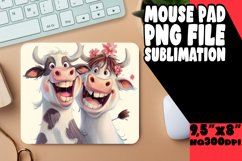 Joyful Cow Watercolor Mouse Pad,Farmhouse PNG Product Image 1