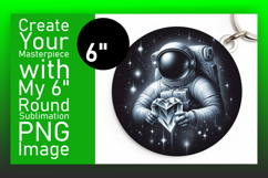 Elegant Round Design Keychain Template , Astronaut Product Image 1