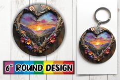 Summer Serenity Circle Design Sublimation 3D Heart Product Image 1