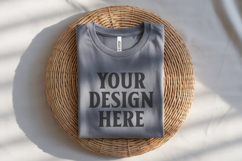 Ash Bella Canvas 3001 Flat Lay T-Shirt Mockup Product Image 1