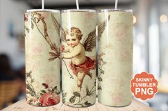 Cupid Vintage Valentine Tumbler | Valentine Tumbler Wrap Product Image 1