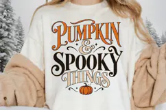 Pumpkin and Spooky Things PNG, Retro Halloween Pumpkin Product Image 2