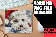 Winter Sublimation Mouse Pad Peeking Dog Christmas Art Product Image 1