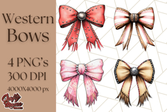 Western Style Bow PNG, Cute Cowboy, Cowgirl Coquette Png Product Image 1