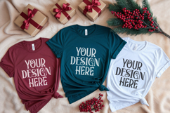 Christmas Family Matching Group Flat Lay T-Shirt Mockups Product Image 1
