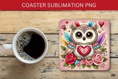 valentine square coaster - owl Product Image 1