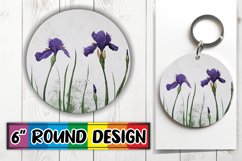 Enchanted Bloom PNG: Sublimated Floral Charm Keychain Product Image 1