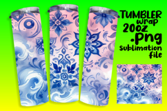 Bright 20oz Tumbler Wrap Design , Watercolor Patter Product Image 1