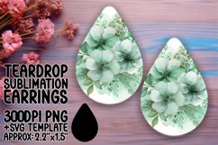 Teardrop Earring Pattern - Vibrant Floral Sublimation Product Image 1