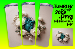 ARTISTIC 20oz Tumbler Wrap for Custom Gifts , 3D Heart Product Image 1