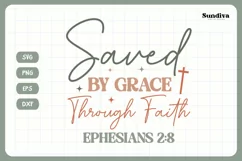 Christian Quote SVG - Faith Saying | Saved By Grace Product Image 3