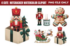 Cute Nutcracker Watercolor Clipart PNG Product Image 1