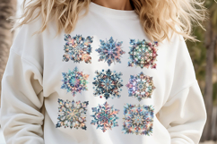 Christmas snowflakes clipart| Snowflake pattern shirt design Product Image 1